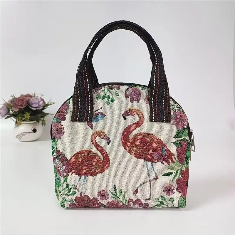 Women\'s Embroidery Shell Handbag Elephant Owl Printed Mobile Phone Purse