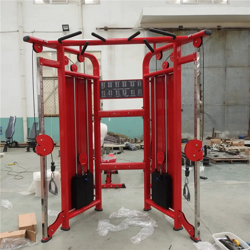 Gym Fitness Equipment / Multi Functional Trainer Multi Gym Station Function Dual Pulley System Cable Crossover Trainer