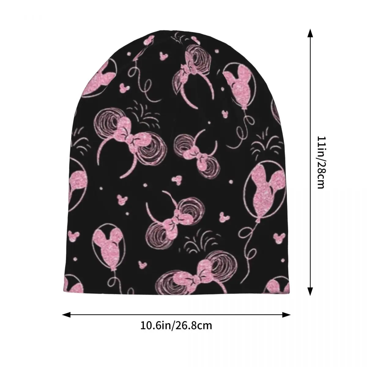 Roze Glitter Mickey Minnie Mouse Oren Skullies Mutsen Hoed Lente Mannen Vrouwen Outdoor Cap Warm Tweeërlei gebruik Motorkap Hoeden