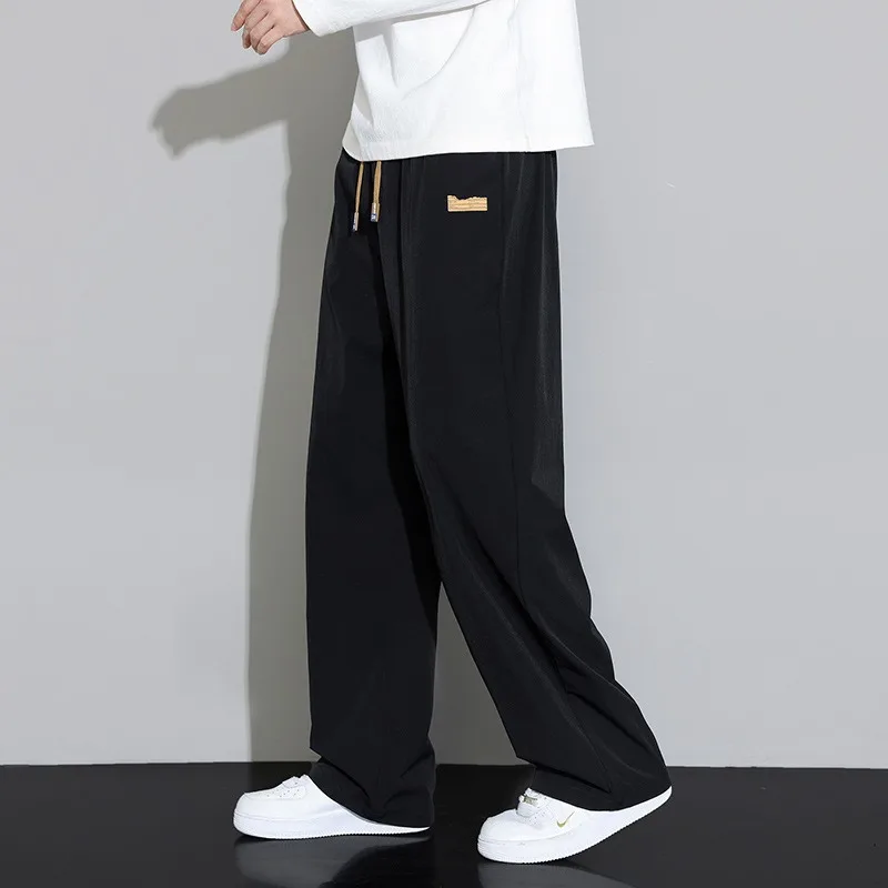

Spring Autumn Men's Trousers Drapey Wide-leg Loose Sports Boys' Sweatpants Trendy Straight-leg Pants Casual Trousers