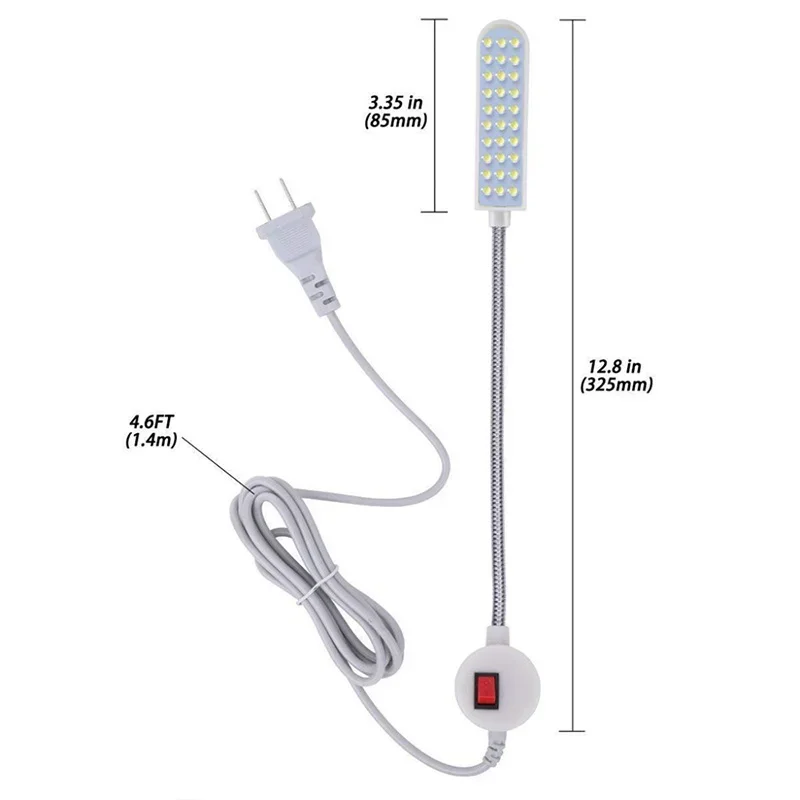 Imagem -06 - Iluminação Led Industrial para Máquina de Costura Luzes Noturnas Casa com Magnético Flexível Ajustável para Base Lâmpadas de Trabalho Adsorvido 10 20 30