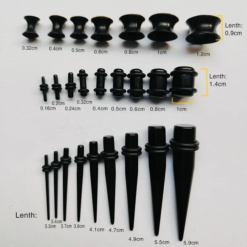 Acrylic Ear Gauges Expanders, 50pcs Set