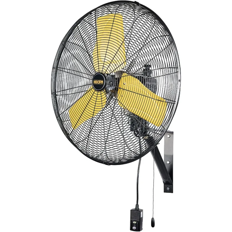 24 Oscillating Wall Fan 8900 CFM High Velocity Industrial Wall Mounted Heavy Duty Shop Fans with 3 Speed Settings 80 Oscillatio