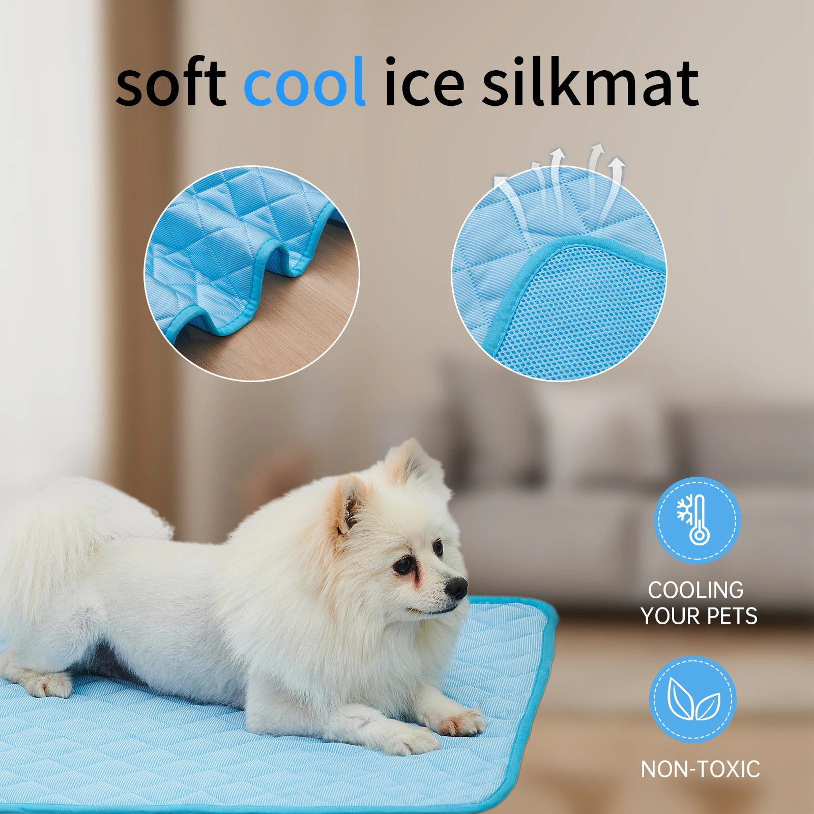 Dog Cooling Mat Summer Dog Beds for Small Large Dog Cushion Cat Blanket Breathable Pet Puppy Sofa Pad Washable Car Dogs Ice Mat