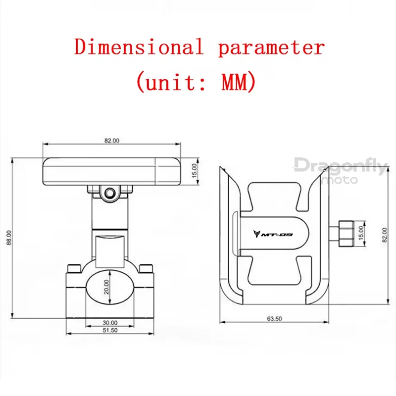 For YAMAHA MT-09 MT09 Mt 09 2017 2018 2019 Motorcycle Accessories Mobile Phone Holder GPS Navigation Mounting Bracket
