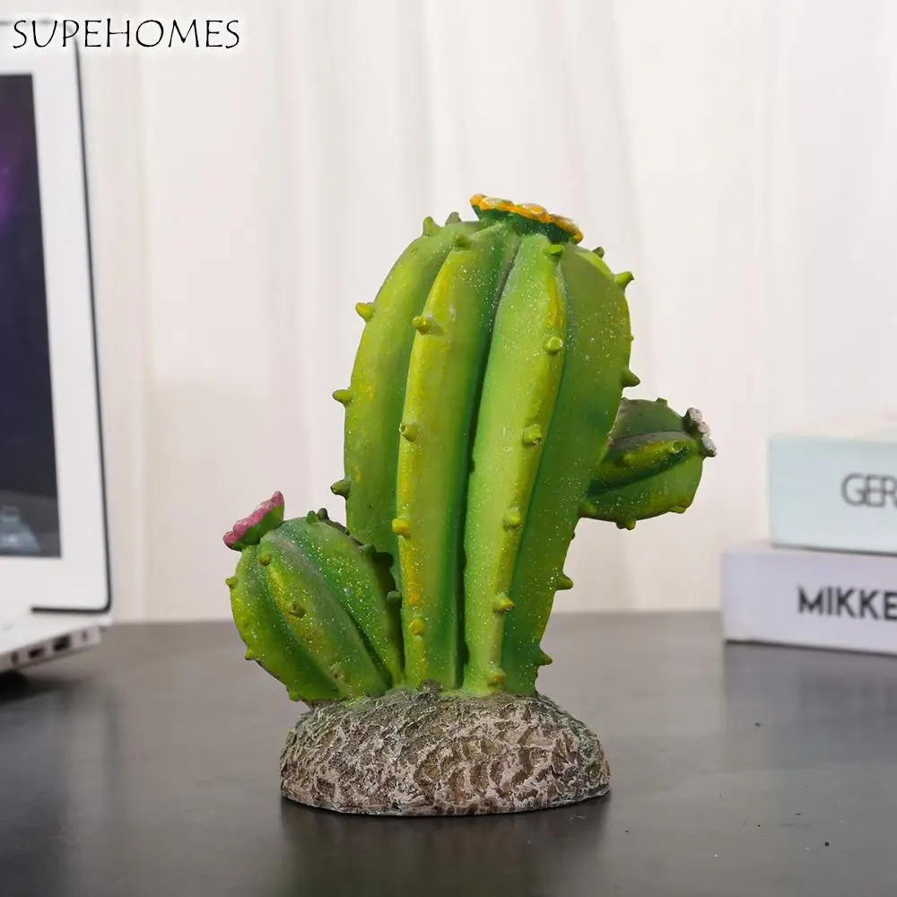

Креативная зеленая статуя кактуса, миниатюрные фигурки кактуса из смолы ручной работы, устойчивые к атмосферным воздействиям, устойчивые к ультрафиолетовому излучению, украшения кактуса, домашний декор