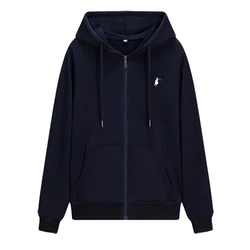 2024 hot selling hooded long sleeved Men's Jacket with drawstring zipper closure Women solid color casual sportswear clothing