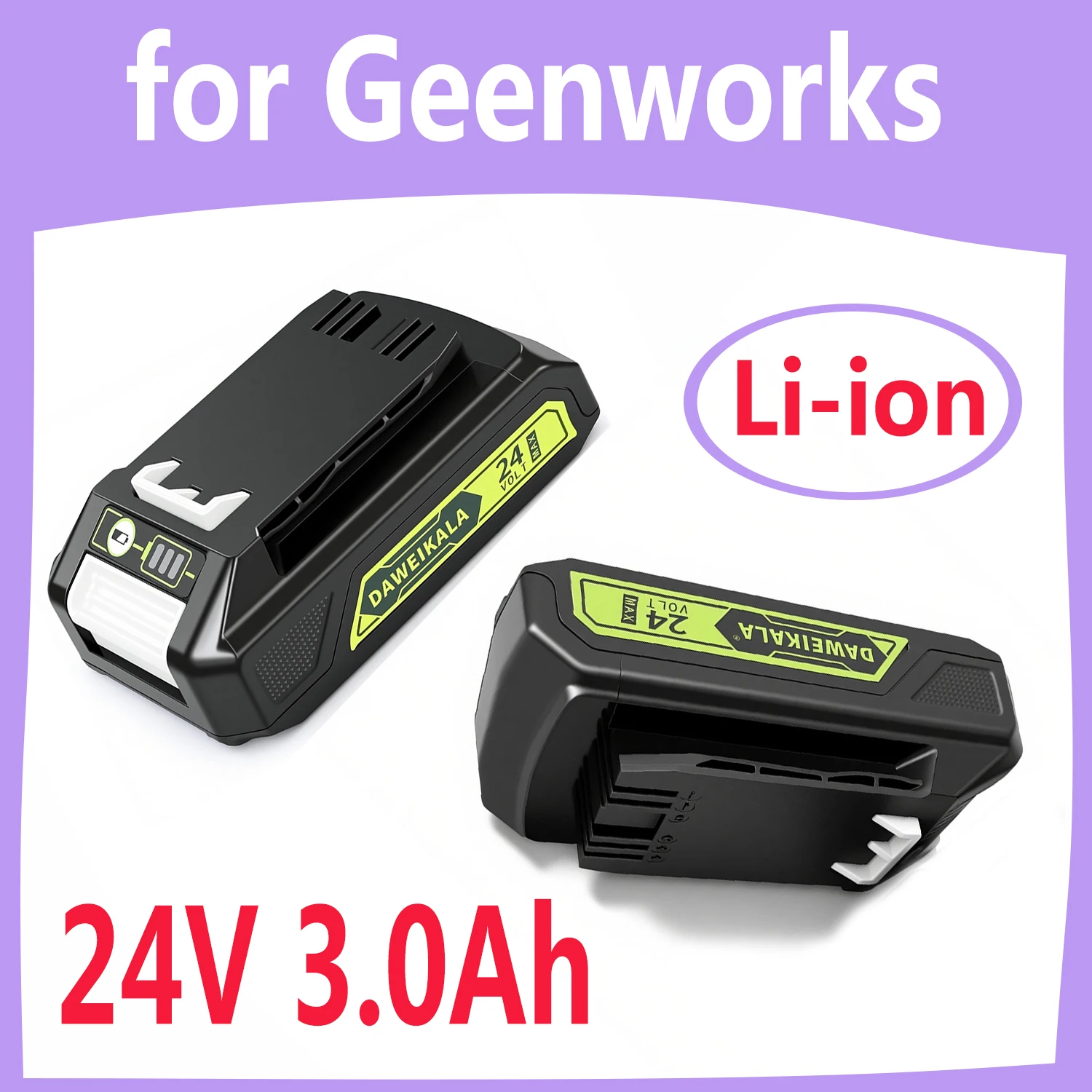 3000mAh 24V Replacement Battery for Greenworks 24V Cordless Tools Li-ion Battery Pack Compatible WithDrill/Driver/Screwdriver