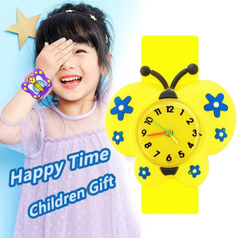 Baby Toy Watch Kids Slap Watches Children Study Time Clock Girls Boys Watches Children's New Year Birthday Christmas Party Gifts