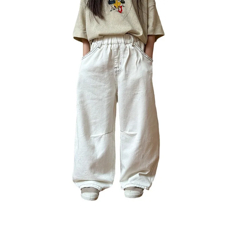 Children Clothing Kids Casual Pants 2024 Spring New Fashionable Korean Style Casual Pants for Boys and Girls Straight Leg Pants