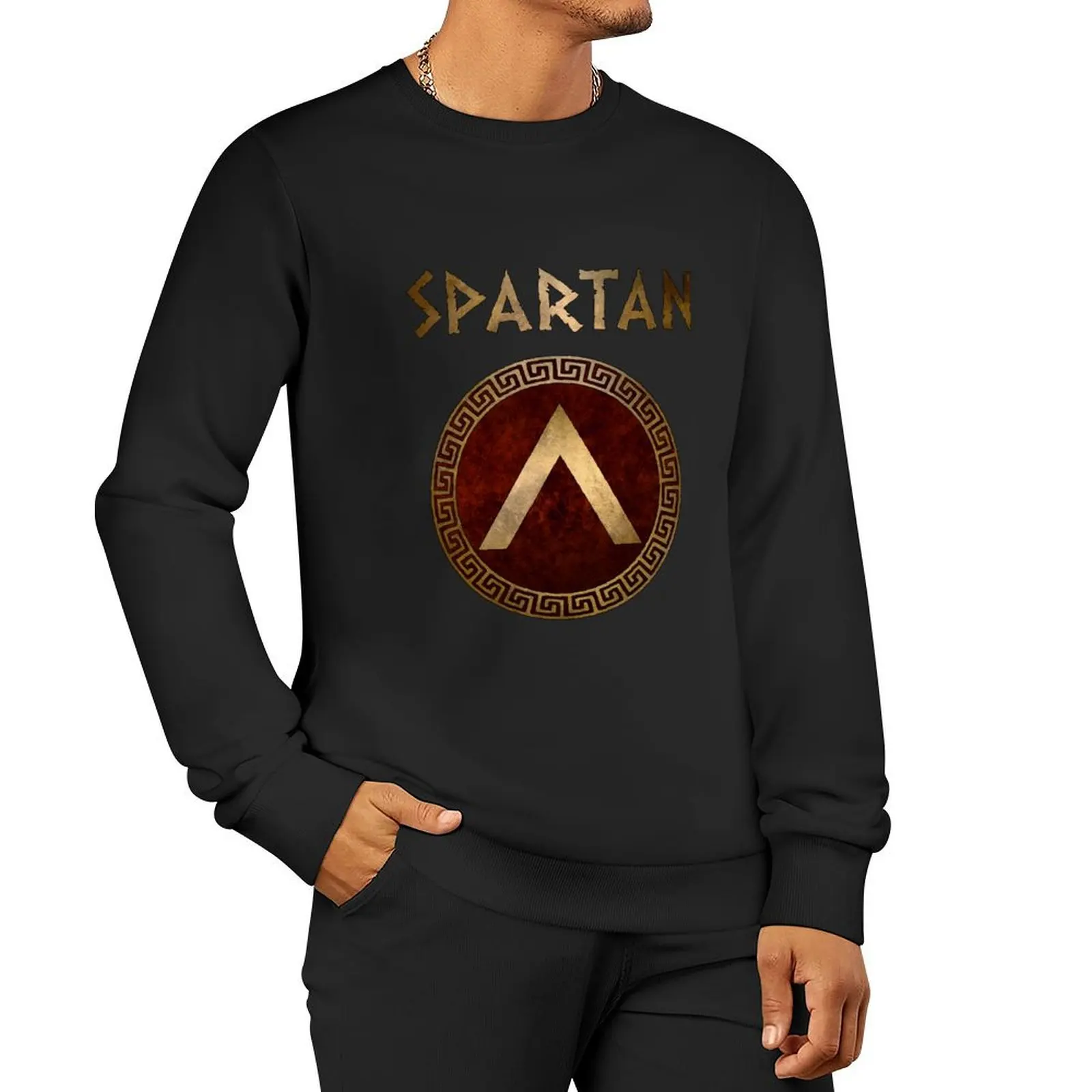 Spartan Shield Lambda Ancient Lacedaemonian Symbol of Sparta Pullover Hoodie graphic t shirts men hooded sweatshirt for men