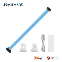 Zemismart Tuya Zigbee Rechargeable Roller Shutter Motor for 37mm 38mm Tube Support Alexa Google Home Voice Control