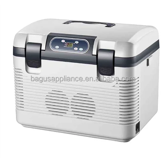 High Quality 19L 12V 24v 220v Refrigerator Electric Cooler Portable Fridge Dual Zone Fridge With Handle