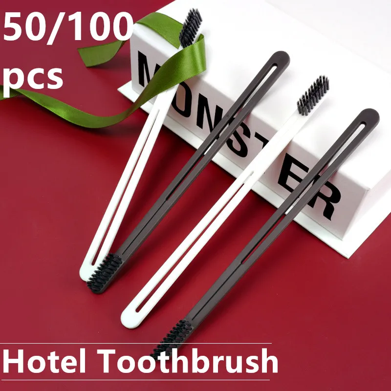 100 PCS Disposable Hotel Toothbrushes Wholesale Travel Toothbrush Adult Child Travel Toiletries Dental Teeth Clean Brushes