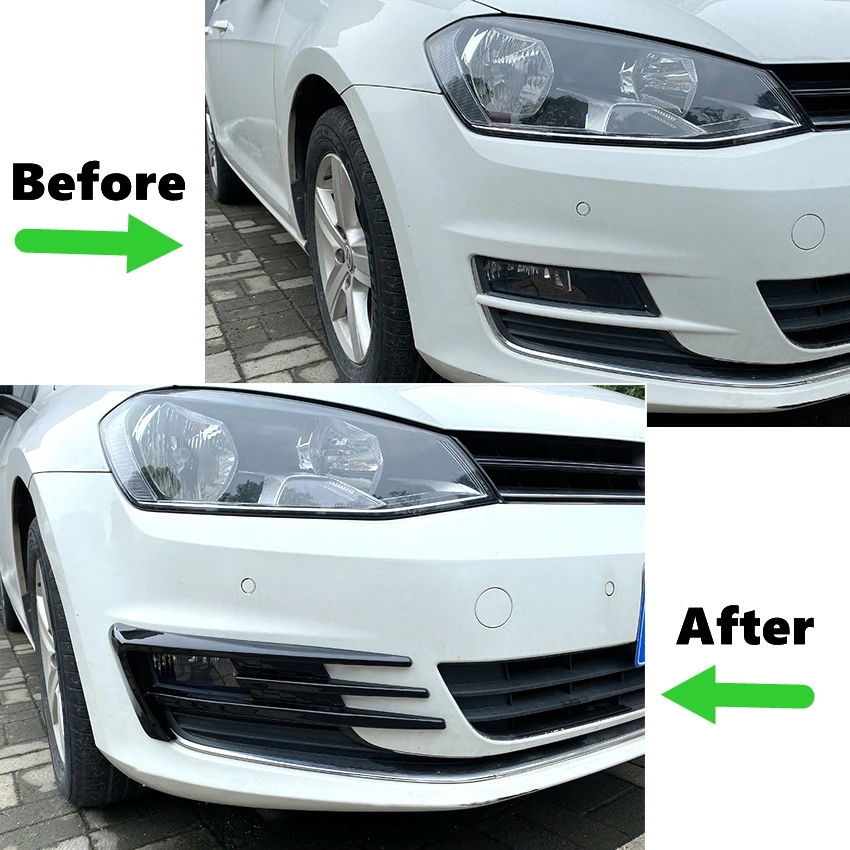 Front Bumper Spoiler Splitter Air Vent Fog Lamp Grille Trim For Volkswagen Golf 7 MK7 2013 2014 2015 2016 ABS Tuning