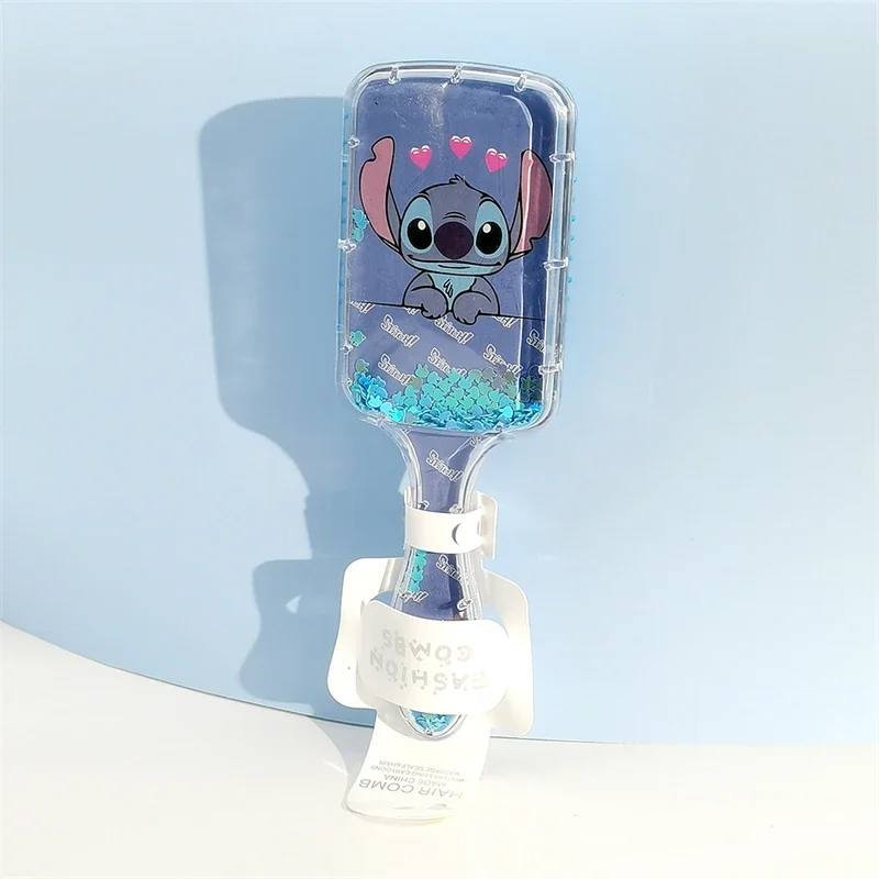 Disney Stitch Air Cushion Comb Cute Cartoon Angel Massage Hairdressing Airbag Hair Comb Quicksand Comb Girl&Child Holiday Gifts