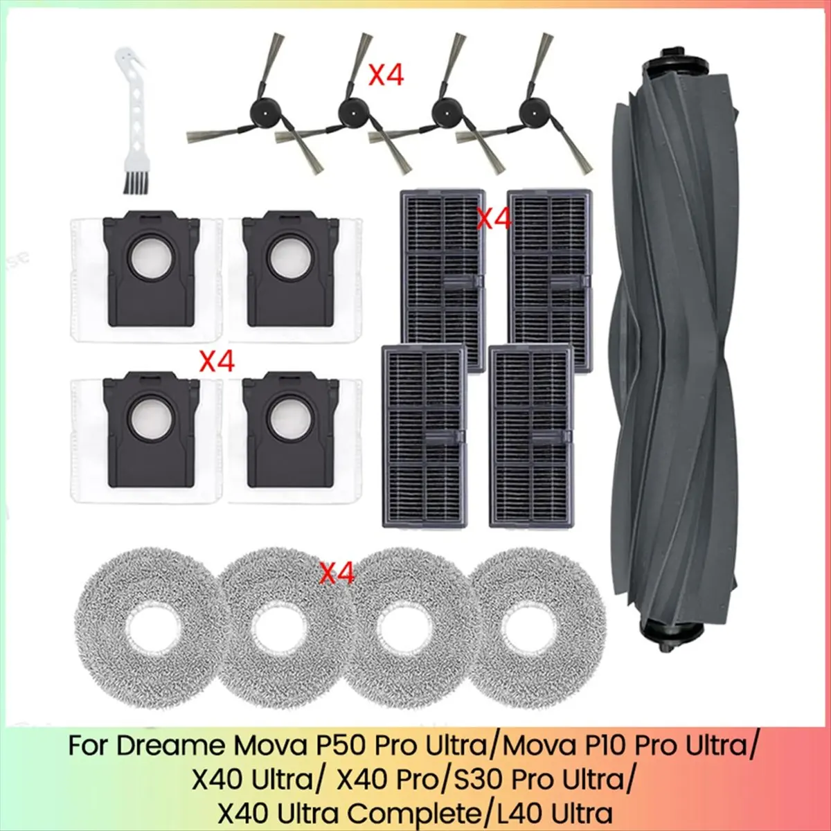 BRILLIANT 18PCS for P50 Pro Ultra/ P10 Pro Ultra/X40 Ultra/ X40 Pro/S30 Pro Ultra/L40 Ultra Vacuum Cleaner Parts
