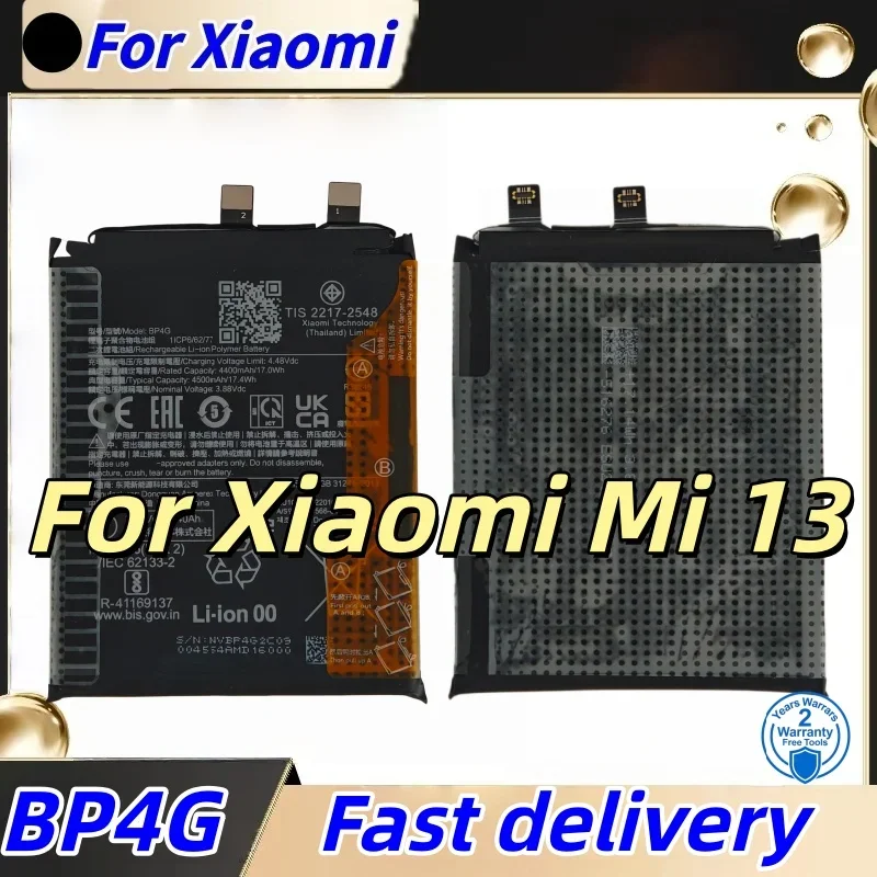 BP4G For Xiaomi Mi 13 4500mAh Replacement Lithium Battery Mobile Phone Repair Battery With Free Disassembly Tools