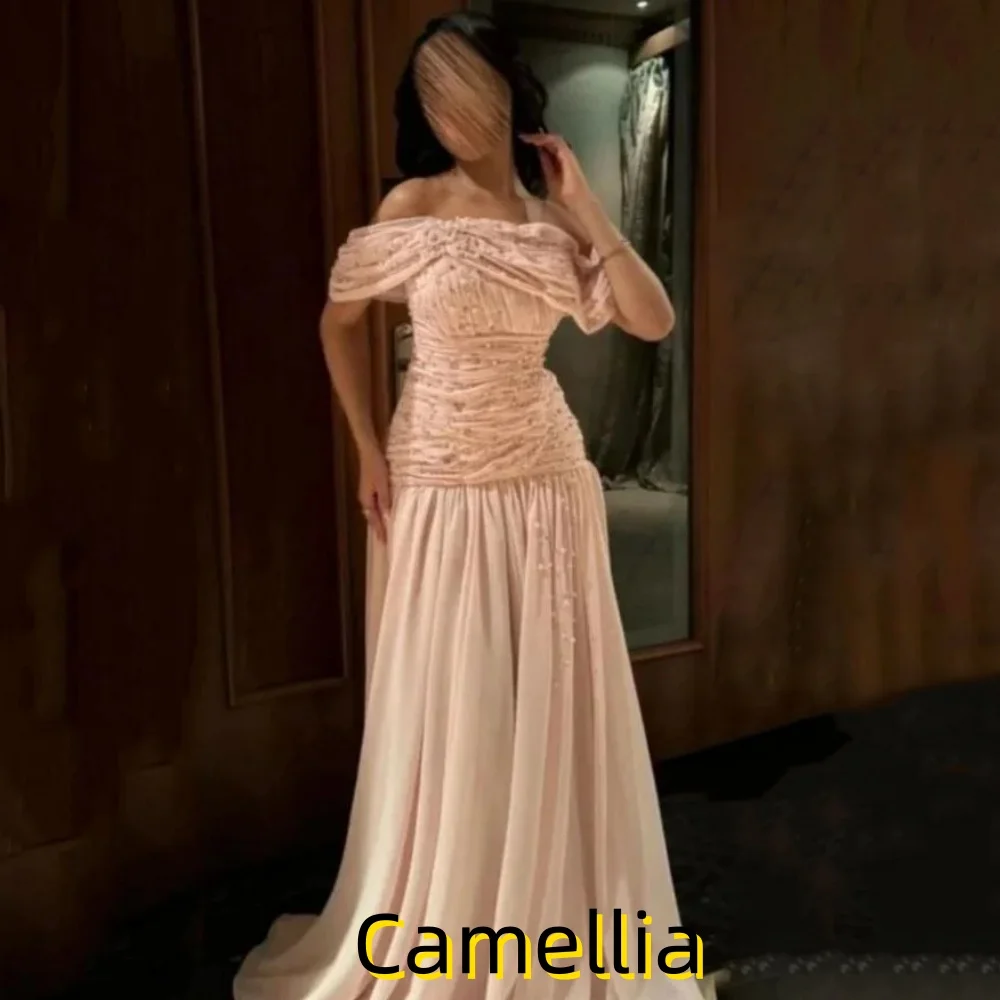 Maßgeschneidertes, exquisites Rüschen-Abendkleid, bezauberndes schulterfreies Ballkleid, sexy Partykleid mit U-Boot-Ausschnitt, فسات • •МДМДМДМДМДМ