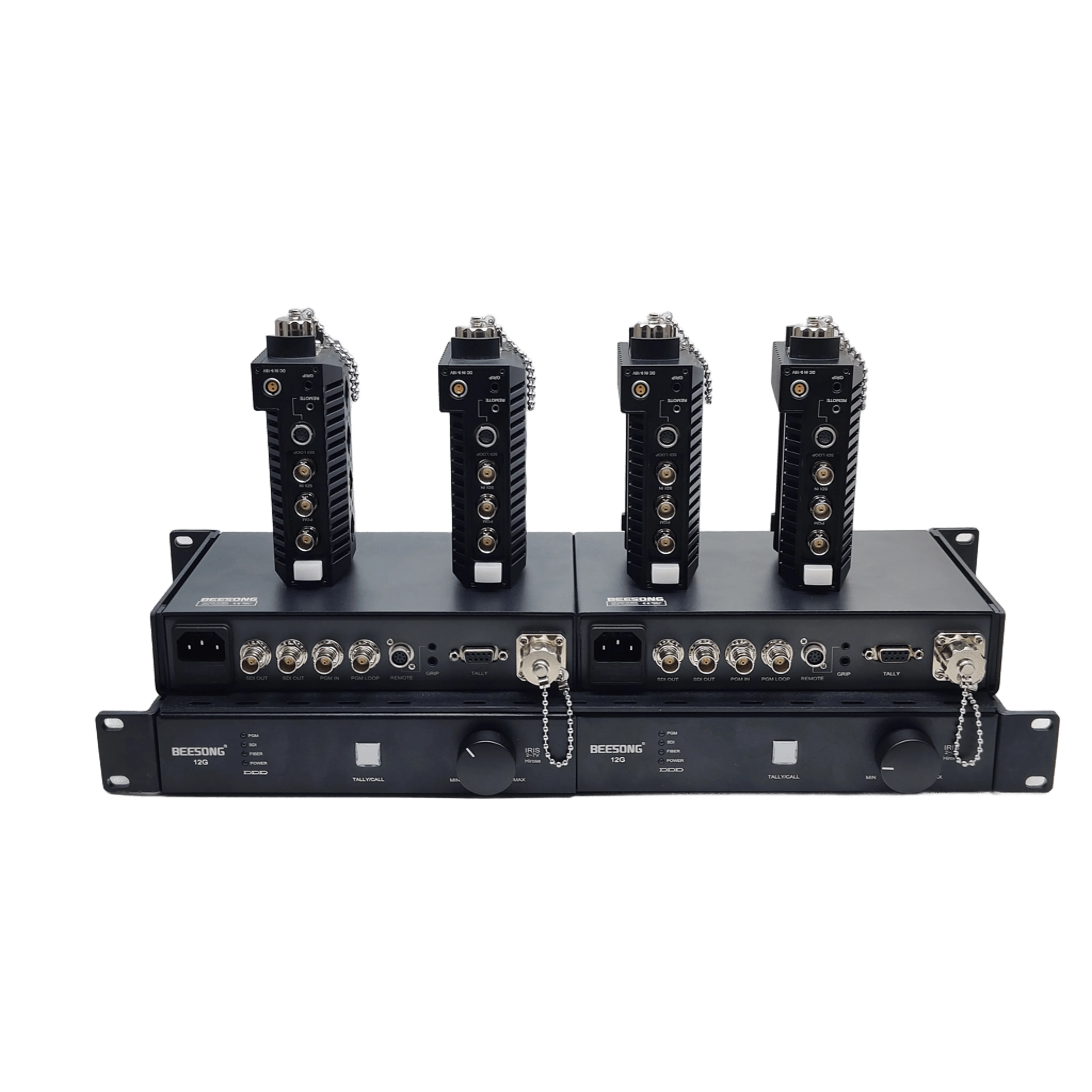 

1U Rack-mount Chassis 4K SDI So-ny Camera Fiber Transmission System, Fibre Camera Adaptor + Fibre Base Station