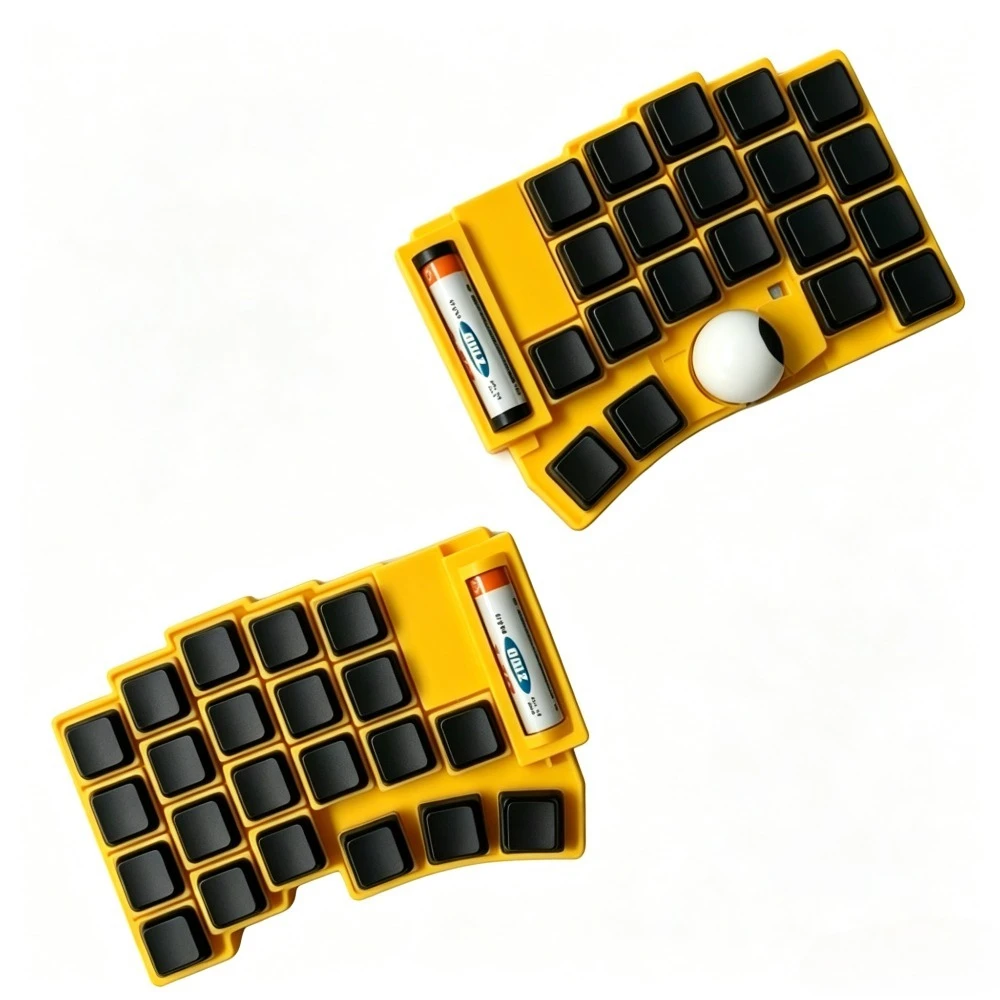 3x5 Voltbal Split Keyboard AA Battery 25mm Trackball Wireless Hotswap Mechanical Keyboard Low Profile Kailh ChocV2 Game Teclado