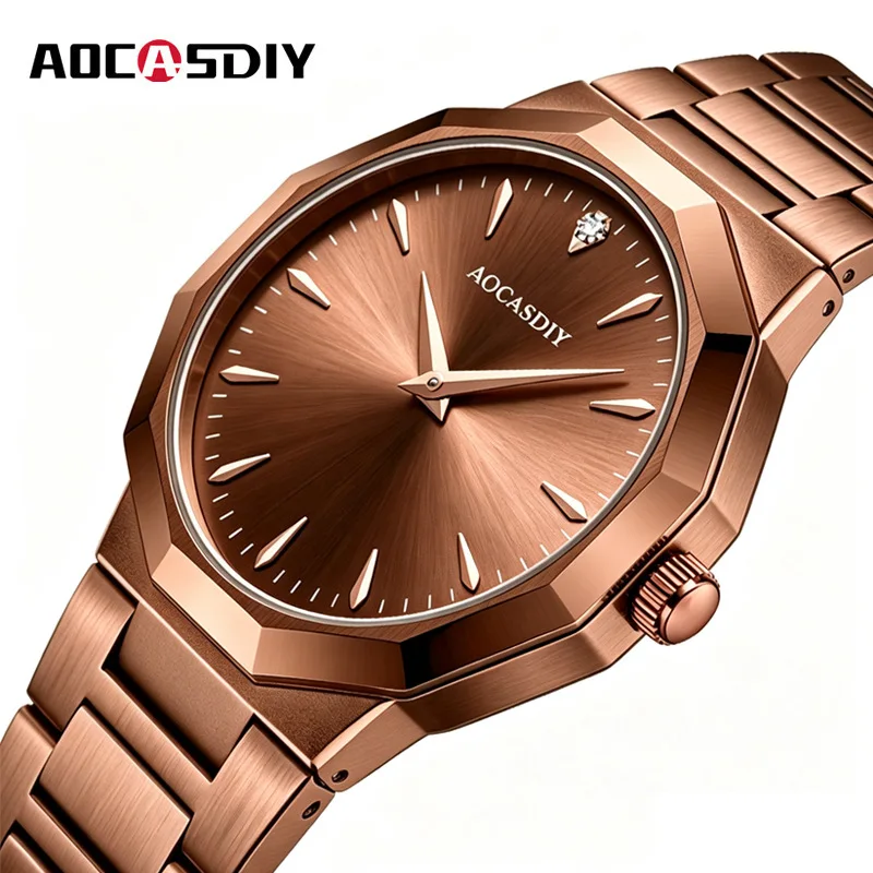 New ultra-thin rhombus men's watch foreign trade hot-selling fashion steel belt quartz watch men's watch