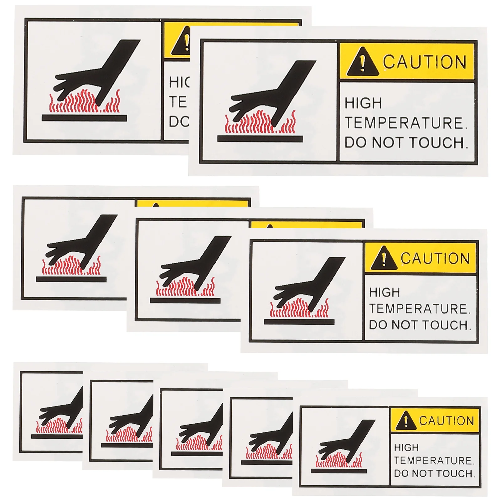 10 قطعة ملصقات تحذير درجة الحرارة العالية سطح ساخن لا تلمس تسميات السلامة لآلات السيارات المبرد باب علامات الحذر