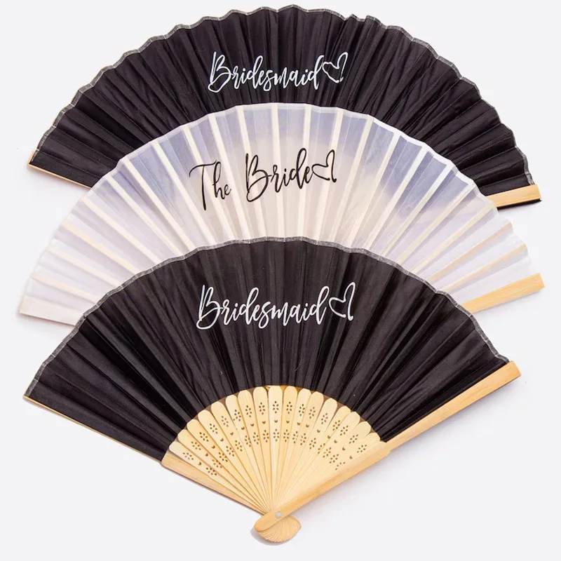 Bride Bridesmaid Hand Fan Summer Beach Pool Wedding Bachelorette Hen Party Girls Trip Bridal Shower Decoration Proposal Gift