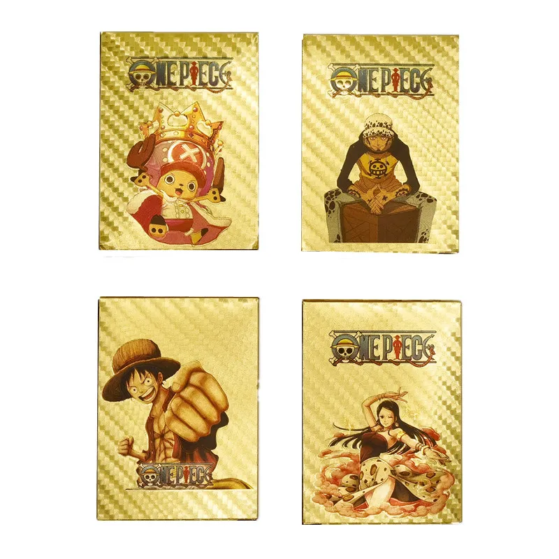 超希少 ONE PIECE エッチングカード ゴールド N-07レトロ 54pcs/36pcs/18pcs English Metal Golden One Piece Card Anime Luffy