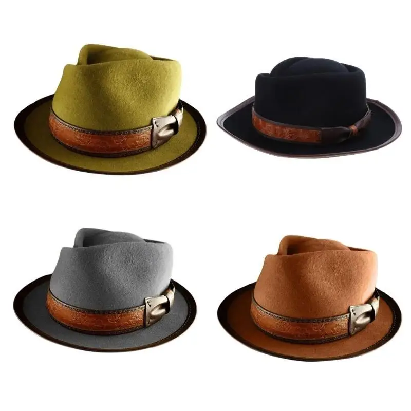 

31BB Vintage Short Brim Magician Hat Casual Top Hat Gift Old-fashioned for Mother