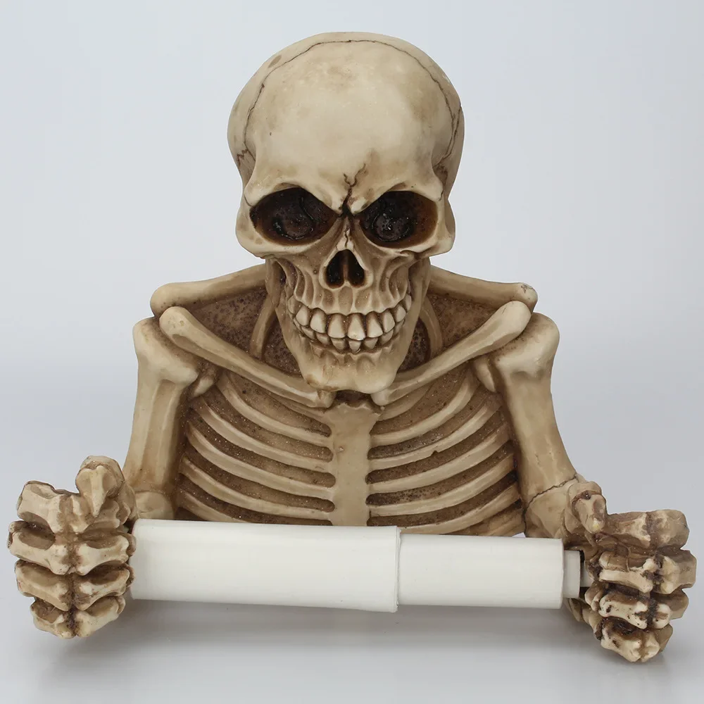 

European and American Creative Paper Towel Storage Wall-mounted Skull Roll Paper Towel Drawer Telescopic Rod Paper Toilet Box