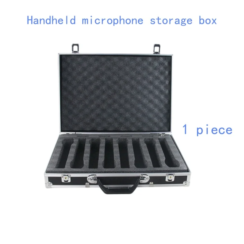 1 Wireless Microphone Storage Box, Aluminum Case That Can Hold 8 Handheld Microphones, Portable Microphone Suitcase for Performances, Microphone Aluminum Case, Handheld Microphone Storage Box, Wireless Microphone Flight Case, Aluminum Alloy Microphone Case, Ktv Microphone Storage Box.