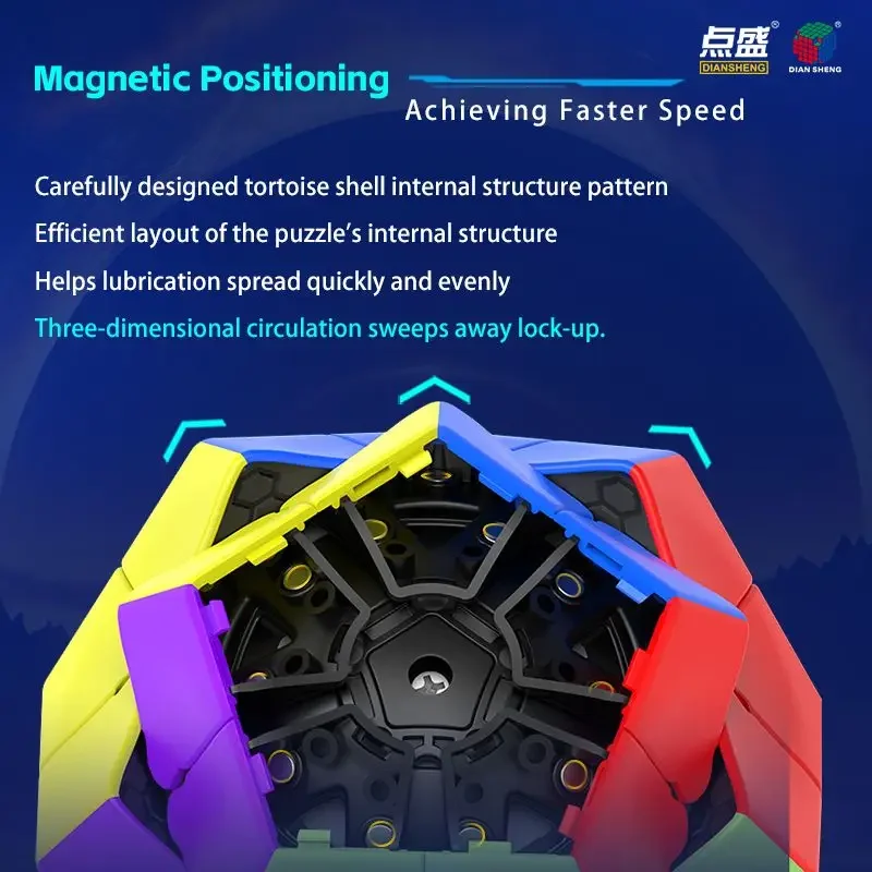Diansheng-Cube Magique Magnétique de Vitesse, Jouet Professionnel Sans Autocollant, Puzzle