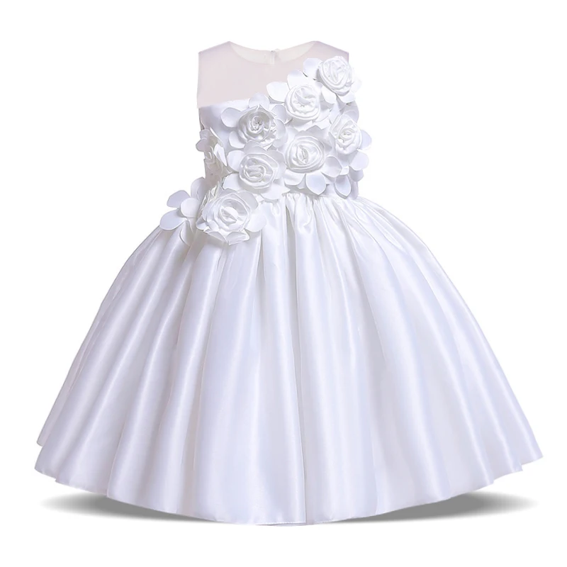 Elegant Flower Girls Christmas Party Dresses For Pageant Formal Wedding Gown Kids Girl Clothes Children Princess Birthday Dress