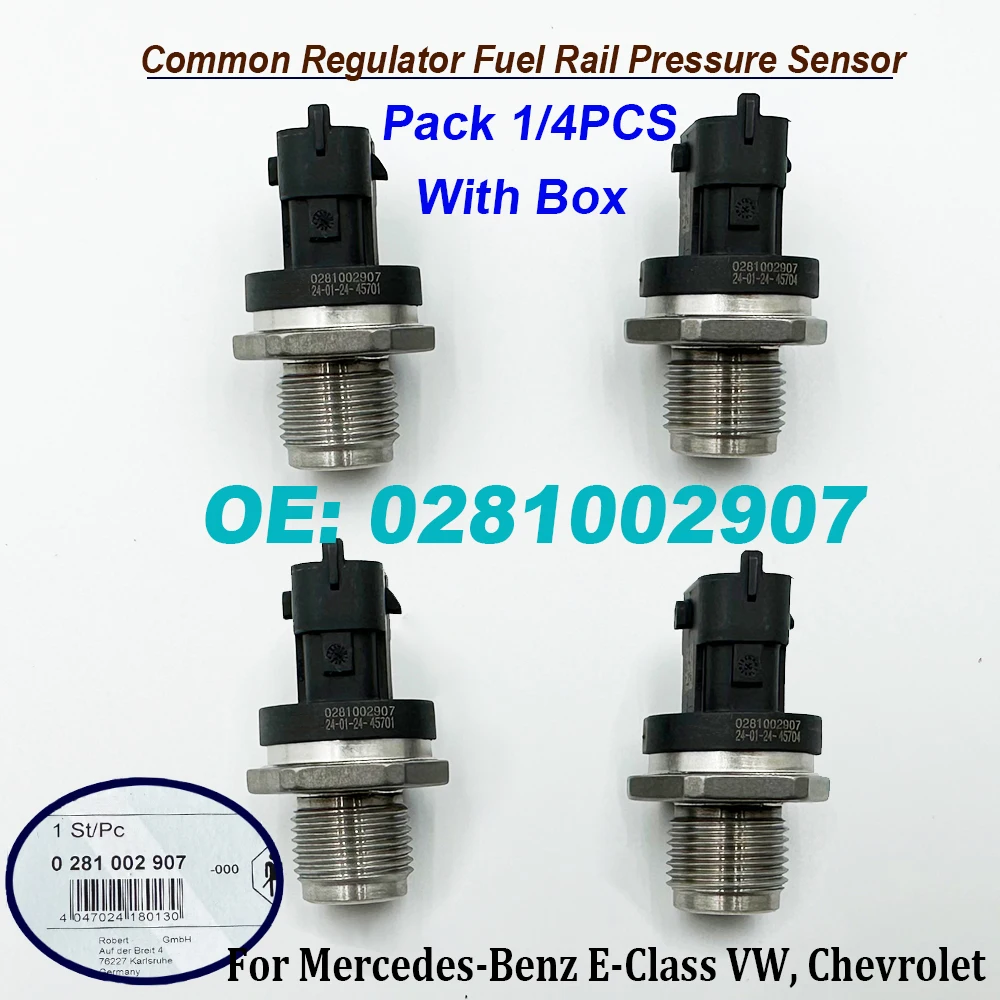 1/4PCS For Mercedes-Benz E-Class, Renault, VW, Chevrolet 0281002907 0281002720 Fuel Rail Pressure Sensor Common Regulator