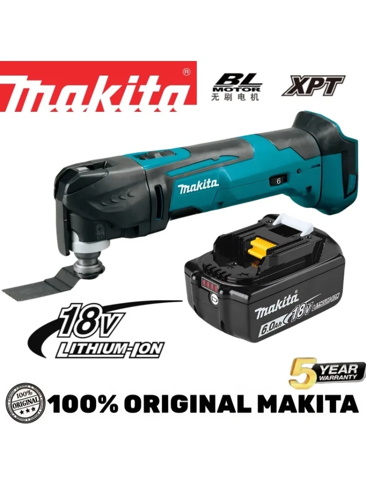 Originele Makita DTM51 draadloze multitoolset met 6 messen voor schuren, snijden, schrapen en renovatieprojecten - afbeelding 2