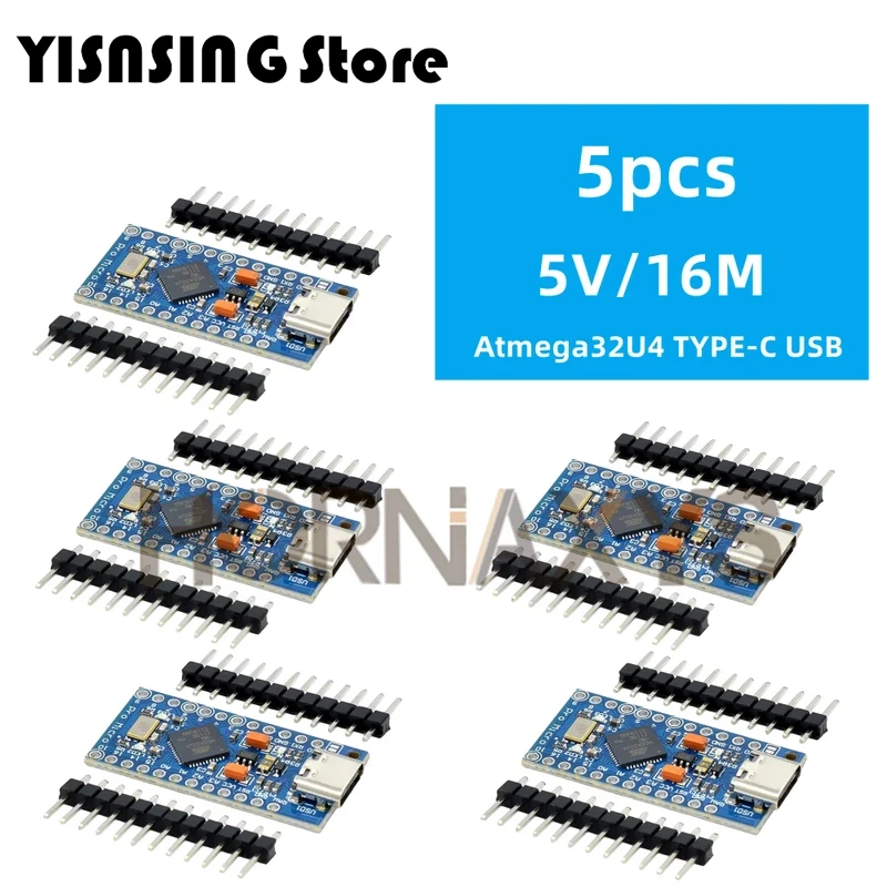 New Pro Micro for arduino ATmega32U4 5V/16MHz Module with 2 row pin header For Leonardo in stock . best quality 1-10PCS