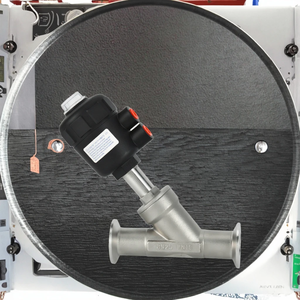 Электромагнитный клапан 3-Way Stainless Steel Pneumatic Angle Valve with Solenoid Tri-Clamp for Water Media-Control Valve DN10-DN80 Temperature Range Пневматика — деталь 2
