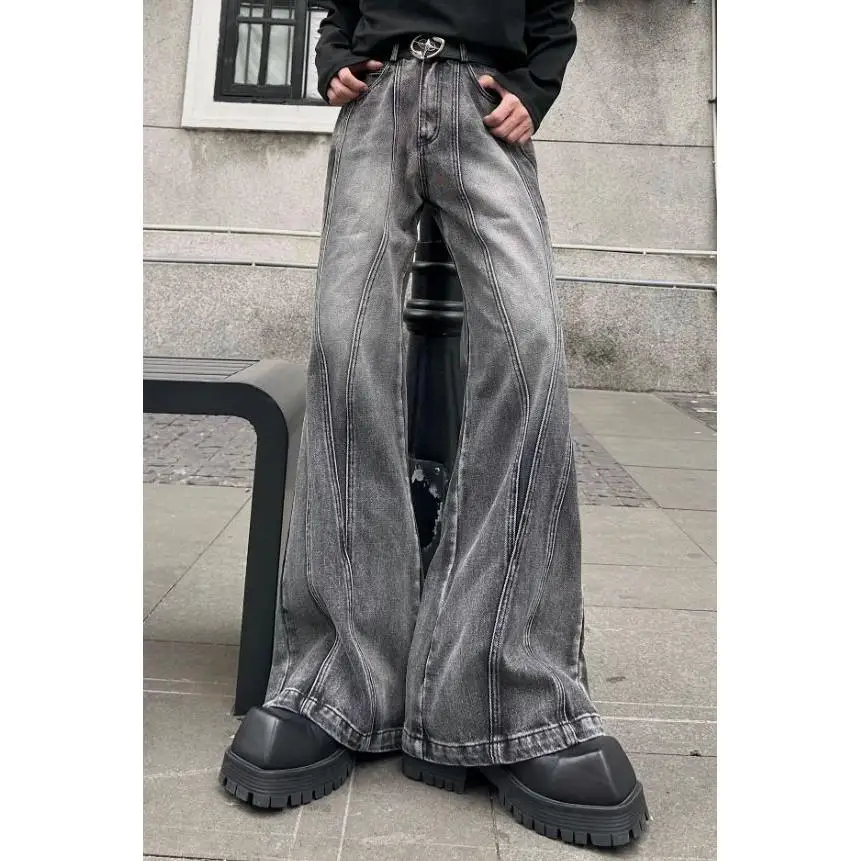 

Retro Knitted Pleated Deconstructed Denim Jeans Low Waist Straight Leg Casual Youthful Sle Non-Stretch Loose Fit Chinese Pr...