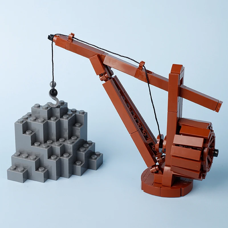 MOC Stone Thrower Model Building Blocks Medieval Military Castle Siege Ballista Bow Carrier Weapons Bricks Toys Boys Gift