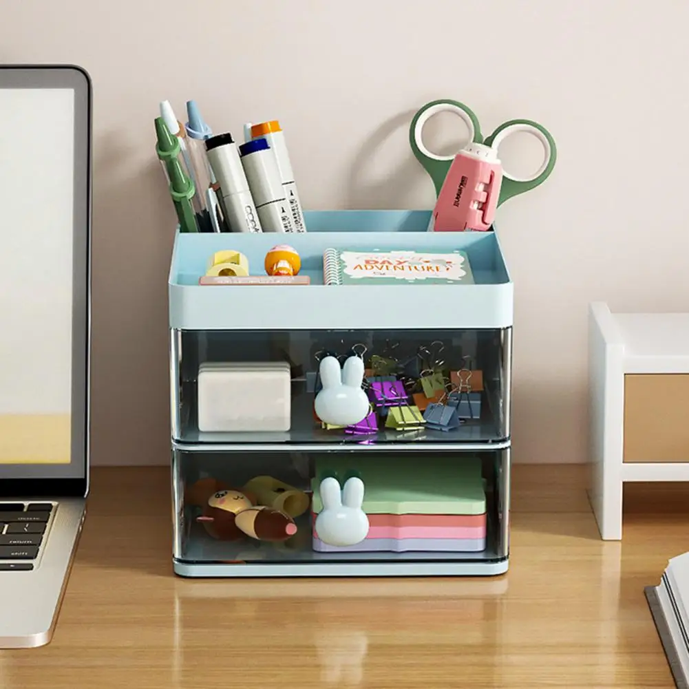 โต๊ะOrganizerสะดวกฝีมือประณีตDesktop Storageกล่องเดสก์ท็อปแต่งหน้าลิ้นชักสําหรับห้องนอน