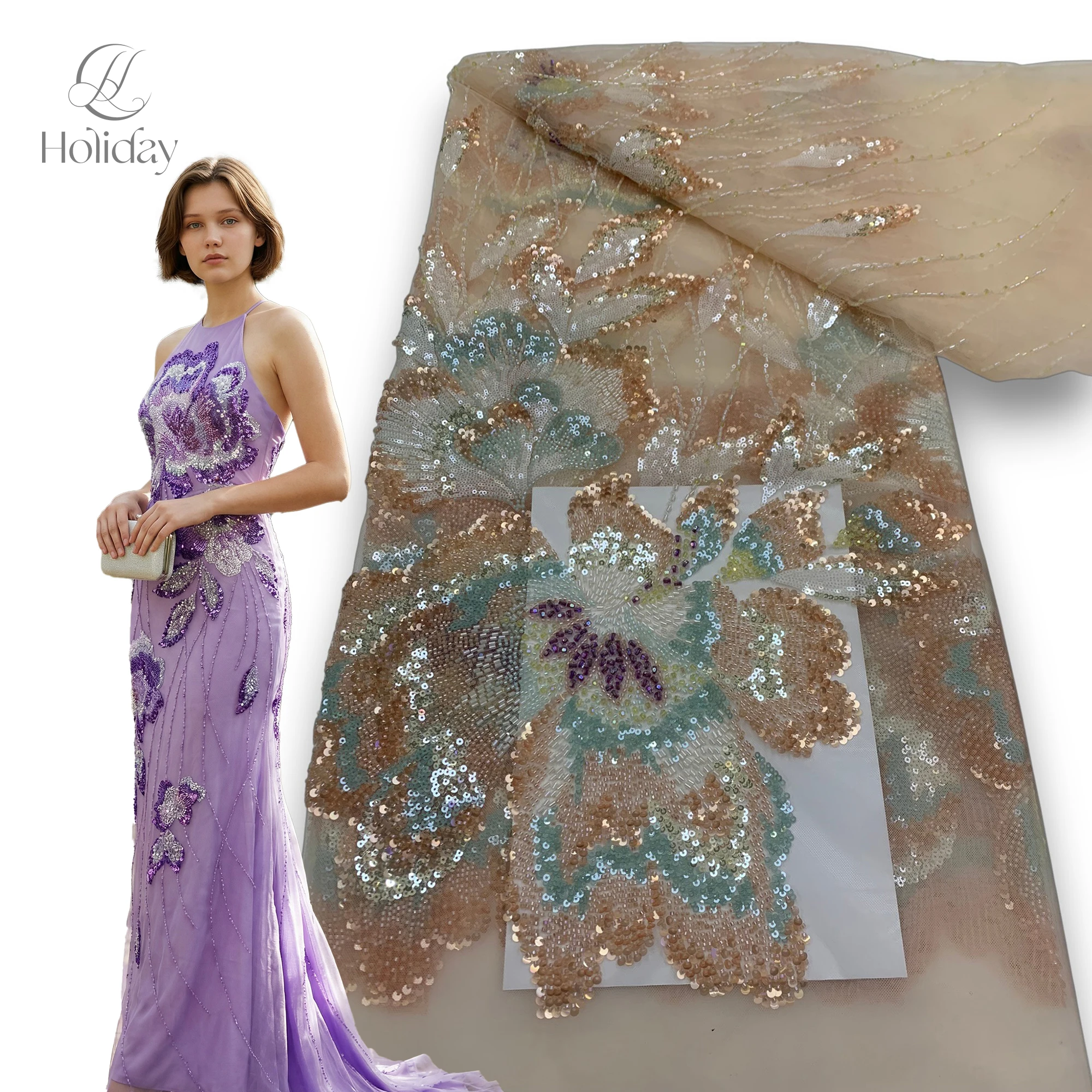 

Новинка 2026 года: Африканское кружевное полотно из тюля с 3D цветами, пайетками и вышивкой бисером для вечерних платьев, свадебных нарядов и праздничной одежды