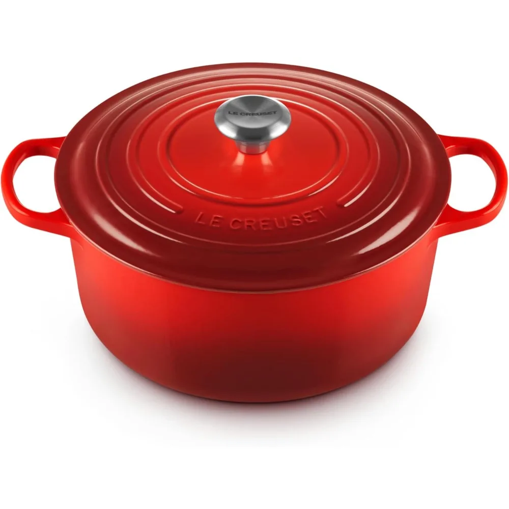 Enameled Cast Iron  Round Dutch Oven, 7.25 qt., Cerise