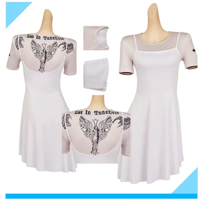 Rooney-Camiseta de Cosplay, vestido blanco, disfraz de bailarina para mujeres adultas, John 2025, película Wick, disfraz de fiesta de Carnaval y Halloween