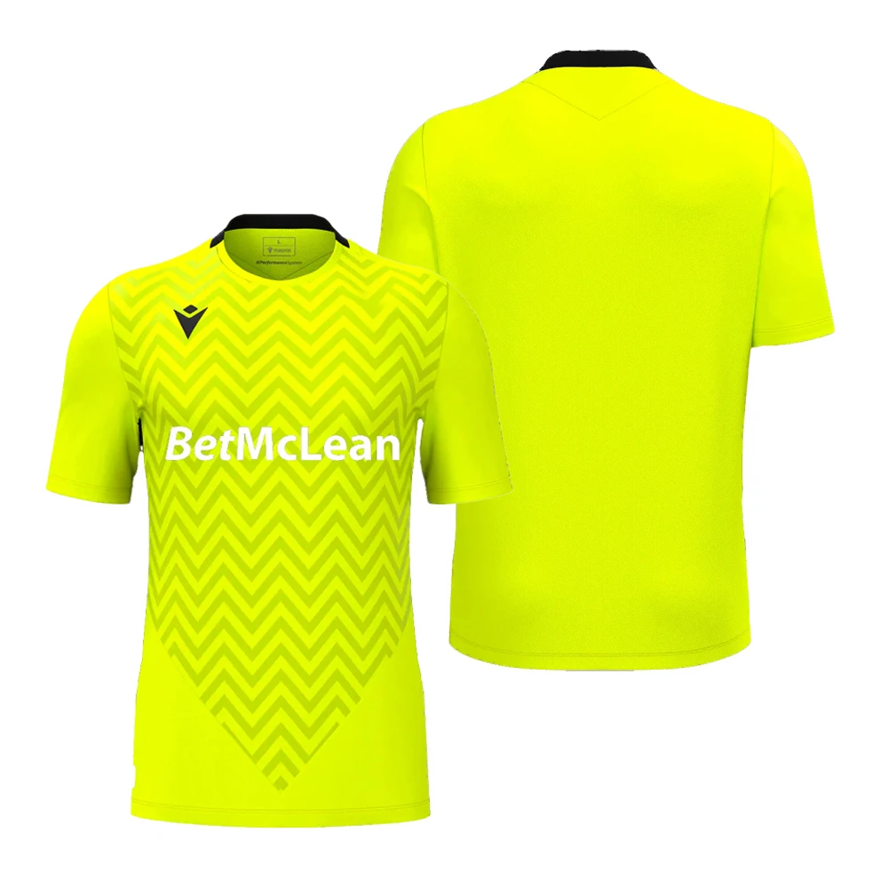 

Macron 25-26 Season Home And Away Jersey Fluorescent Yellow Serrated Texture Pattern Simple Summer Men's Round Neck T-Shirt