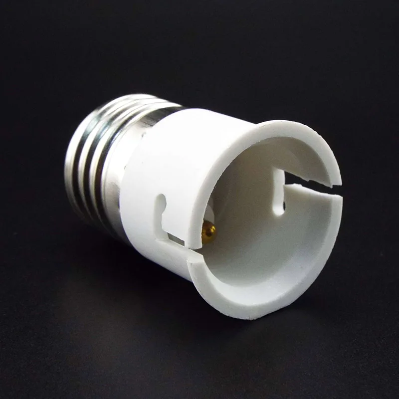 E27 to B22 Base LED Light Lamp Bulb Fireproof material Adapter Converter Socket Changer Connector Lamp Holder Socket Base White