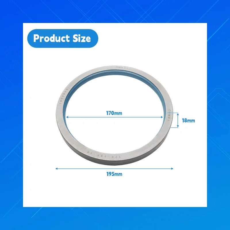 

Size 170x195x18 mm,DMHUI high-quality tractor oil seals, COMBI combined style,NBR materials, suitable for Corteco 12014157B