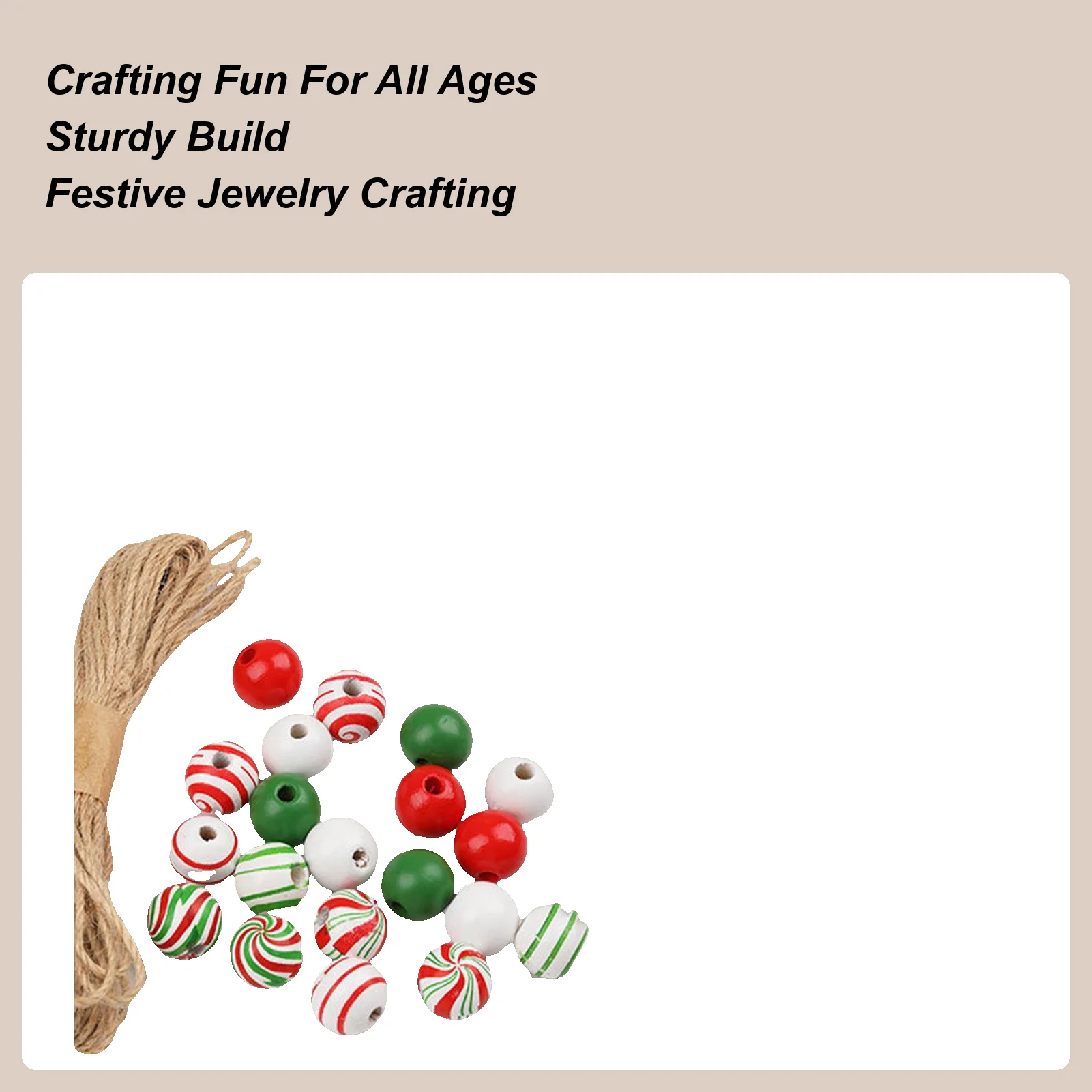 Cuentas navideñas para manualidades, collar de madera, pendientes, Kit de fabricación de joyas, decoración, adorno festivo para actividades, mujeres y niñas