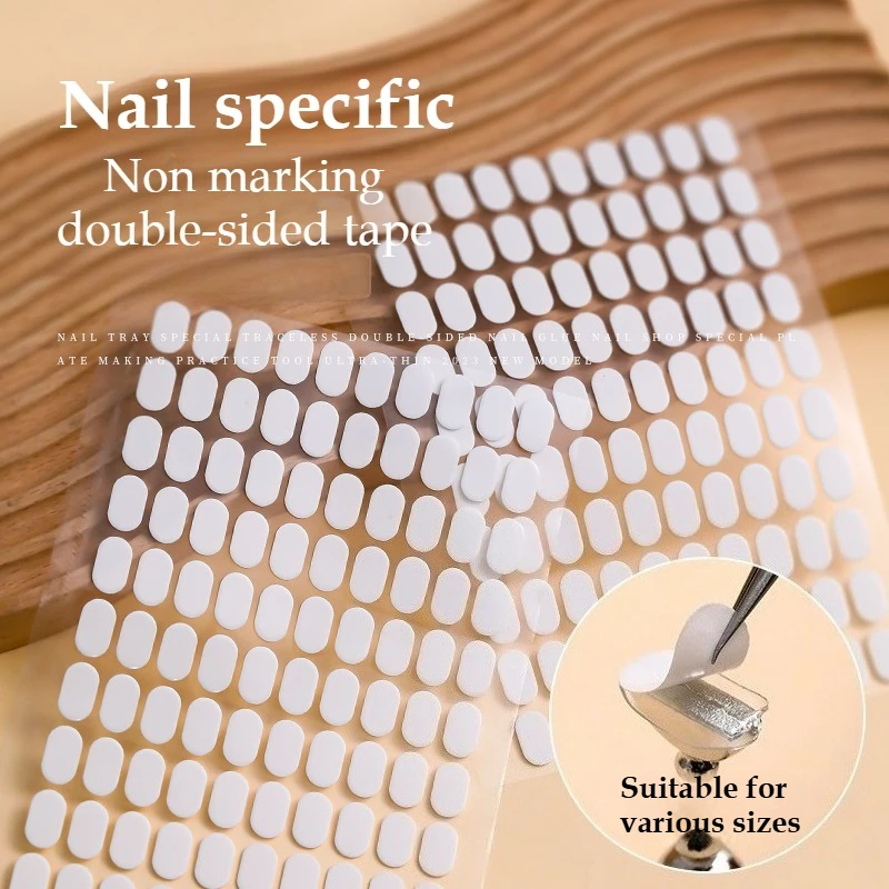 100Pcs/Sheet Double Sided Transparent Nail Art Stickers Gel Tape No Trace Clear Adhesive Nail Tip Display Strip For Acrylic