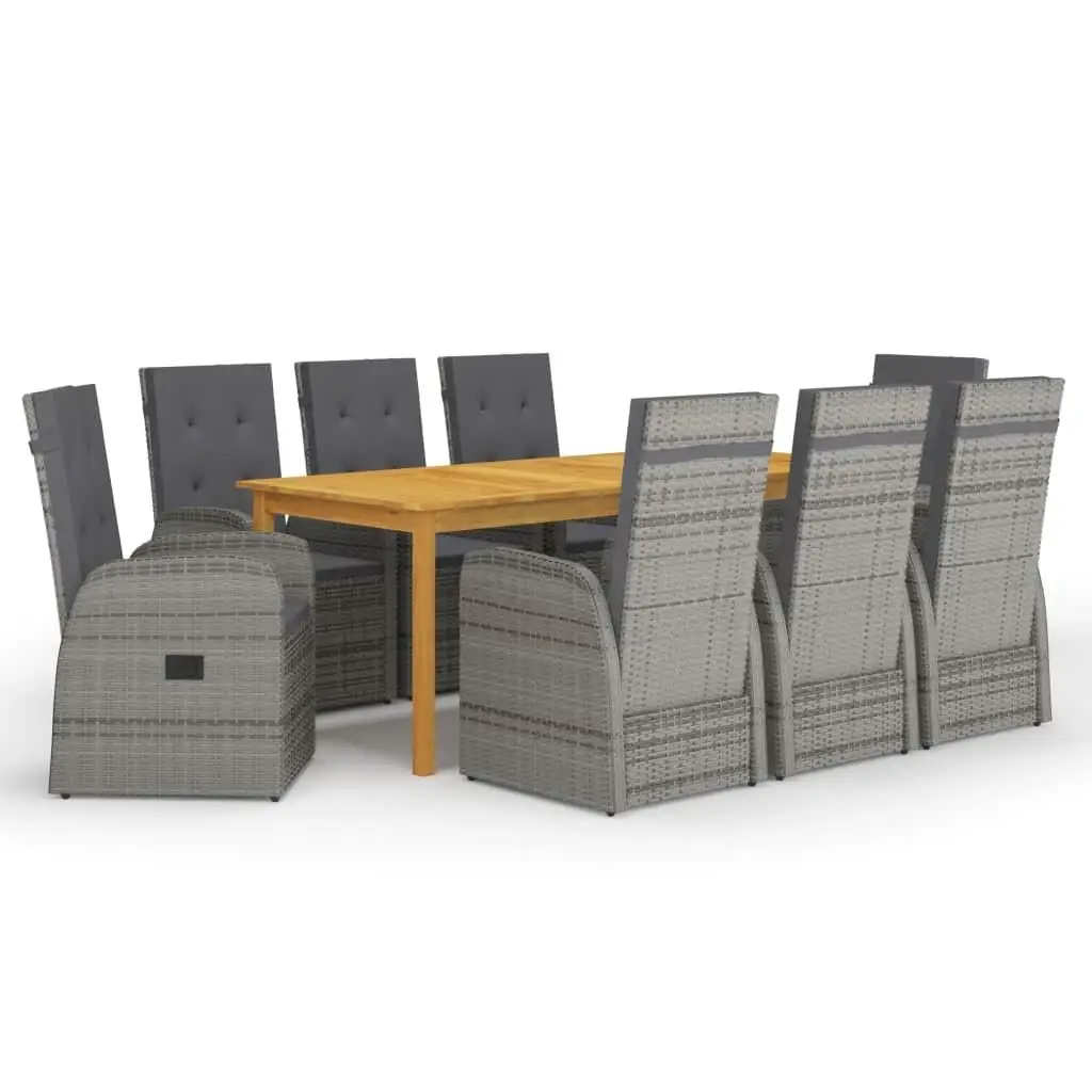 

Large Grey Dark Grey Acacia Wood Dining Set Modern Kitchen Furniture Home Decor